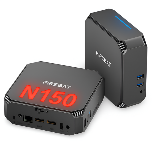 Firebat AK2 Plus Mini PC - Windows 11 - Multitasking PC - 16 GB RAM - 512 GB SSD - Intel® N150 - Octa-Core Processor - Meerdere Schermen - 4K - 120Hz