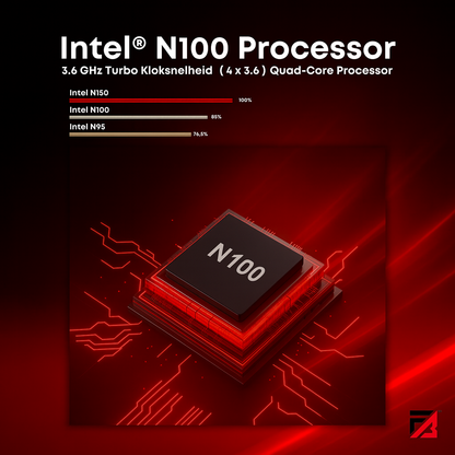 Firebat AK2 Plus Mini PC - Windows 11 - Multitasking PC - 8 GB RAM - 256 GB SSD - Intel® N100 - Octa-Core Processor - Meerdere Schermen - 4K - 120Hz