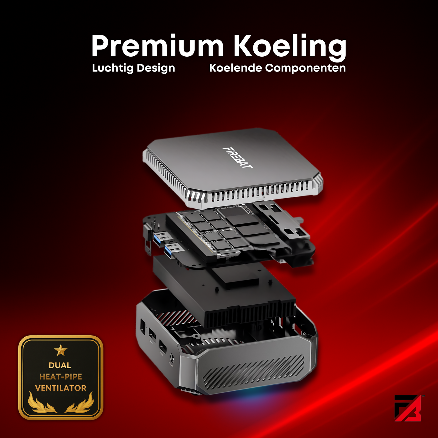 Firebat AK2 Plus Mini PC - Windows 11 - Multitasking PC - 16 GB RAM - 512 GB SSD - Intel® N150 - Octa-Core Processor - Meerdere Schermen - 4K - 120Hz