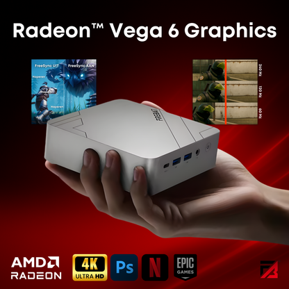 Firebat AM02 Mini PC - Windows 11 - Gaming PC - AMD Ryzen™ 5 7430U - 16 GB RAM - 512 GB SSD - Meerdere Schermen - 4K - 240Hz