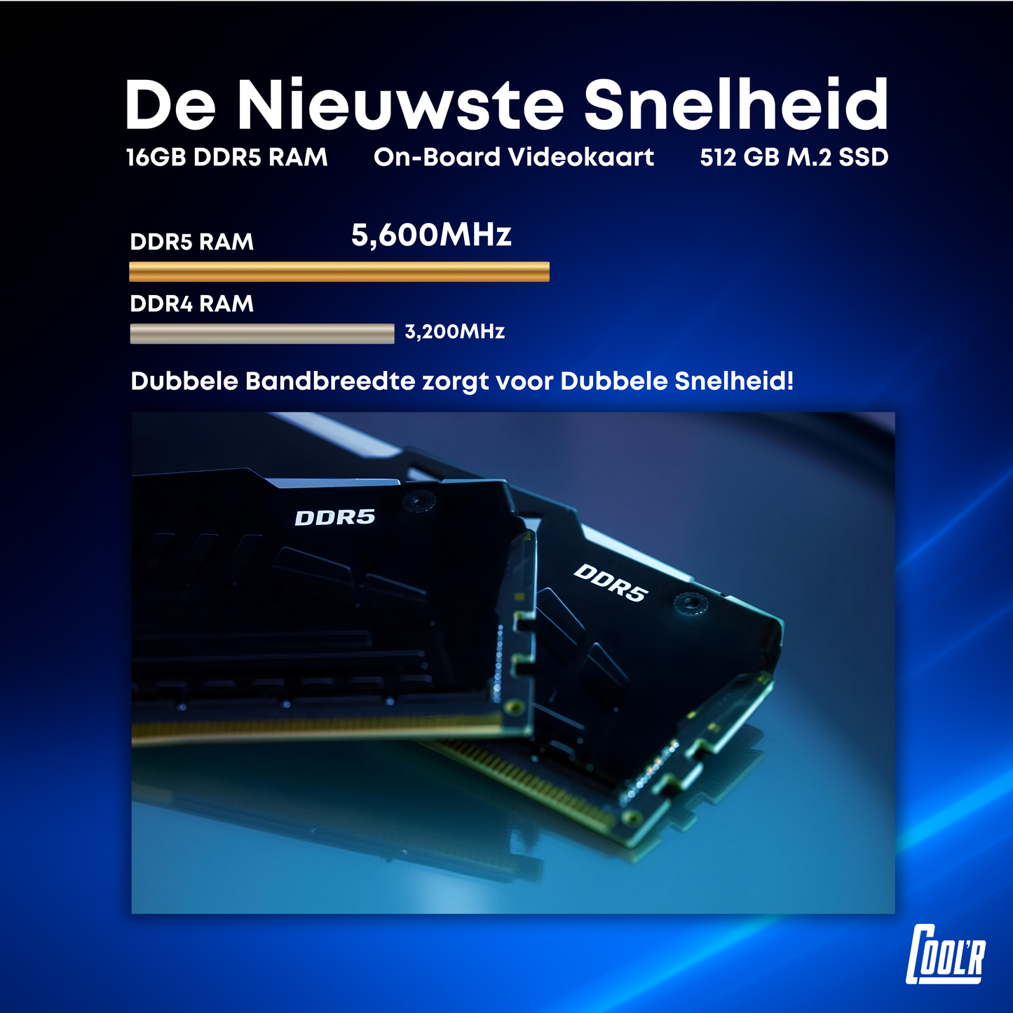 COOL'R EXR1 Mini PC - Windows 11 - Gaming PC - 16 GB DDR5 RAM - 512 GB SSD - AMD Ryzen™ 5 7640HS - Hexa-Core Processor - Meerdere Schermen - 4K - 240Hz