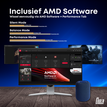 COOL'R Mini PC - Windows 11 - EXR1 Gaming PC - AMD Ryzen™ 7 8745HS - Octa-Core Processor - 32GB RAM - 1 TeraByte Opslag - SSD - Gaming - 4K - 120Hz - Dual Display