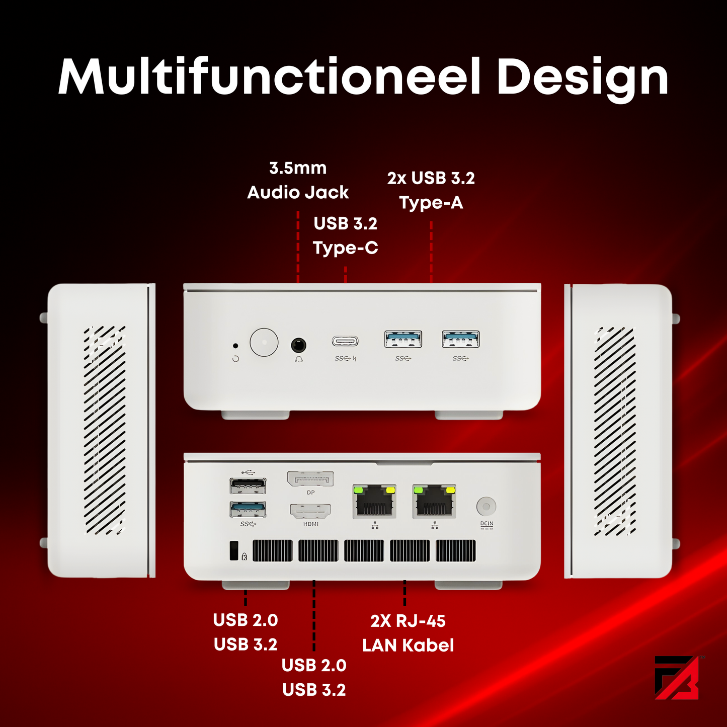 Firebat AM02 Mini PC - Windows 11 - Gaming PC - AMD Ryzen™ 5 7430U - 16 GB RAM - 512 GB SSD - Meerdere Schermen - 4K - 240Hz