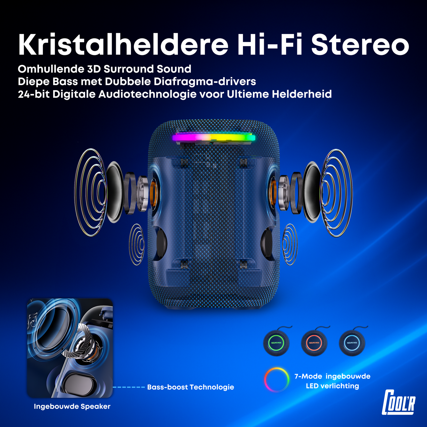 COOL'R Mini PC - Windows 11 - EXR1 Gaming PC - AMD Ryzen™ 7 8745HS - Octa-Core Processor - 32GB RAM - 1 TeraByte Opslag - SSD - Gaming - 4K - 120Hz - Dual Display