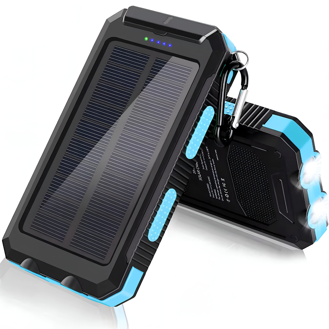 Powerbank 20000 mAh op Zonne-energie – Draadloos & USB